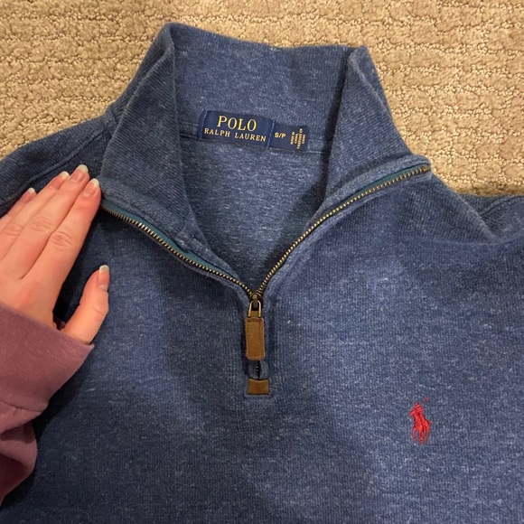 Men’s Blue Polo Quarter Zip - Picture 5 of 6